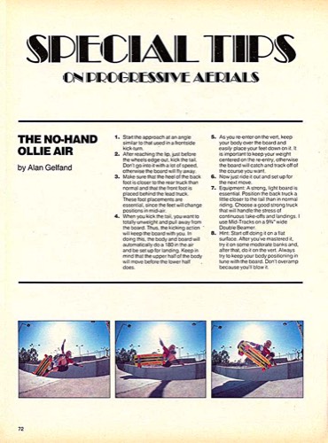 Alan Gelfand Ollie trick tip Skateboarder