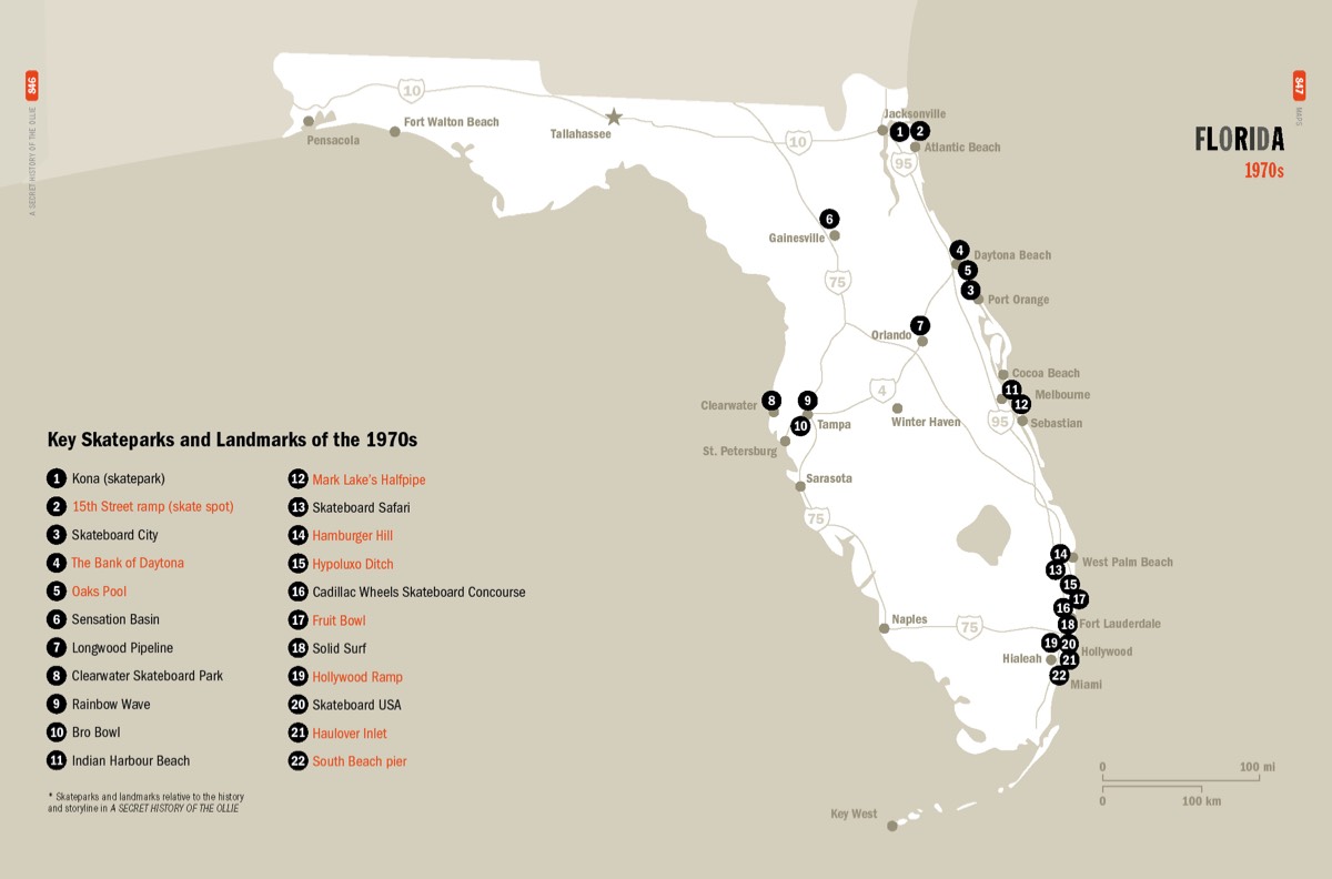 Florida- Key skateparks and landmarks of the 1970s